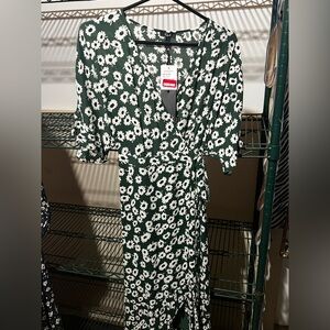 Rails Green and White Floral Midi Dress